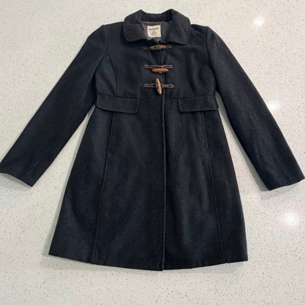 OLD NAVY GRAY WOOL-BLEND TOGLE COAT Size Small NICE